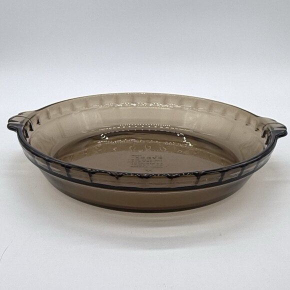 Anchor Hocking Fire-King Vintage 10" Amber Glass 1.5 Qt Fluted Pie Plate Baking - Picture 4 of 8